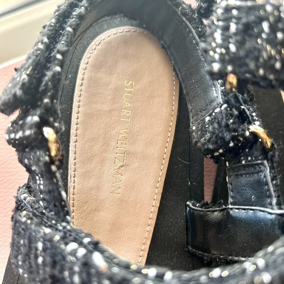 Stuart Weitzman Vail Sport Black Tweed Sandals - Size 6.5 - Excellent Condition - Picture 9 of 16